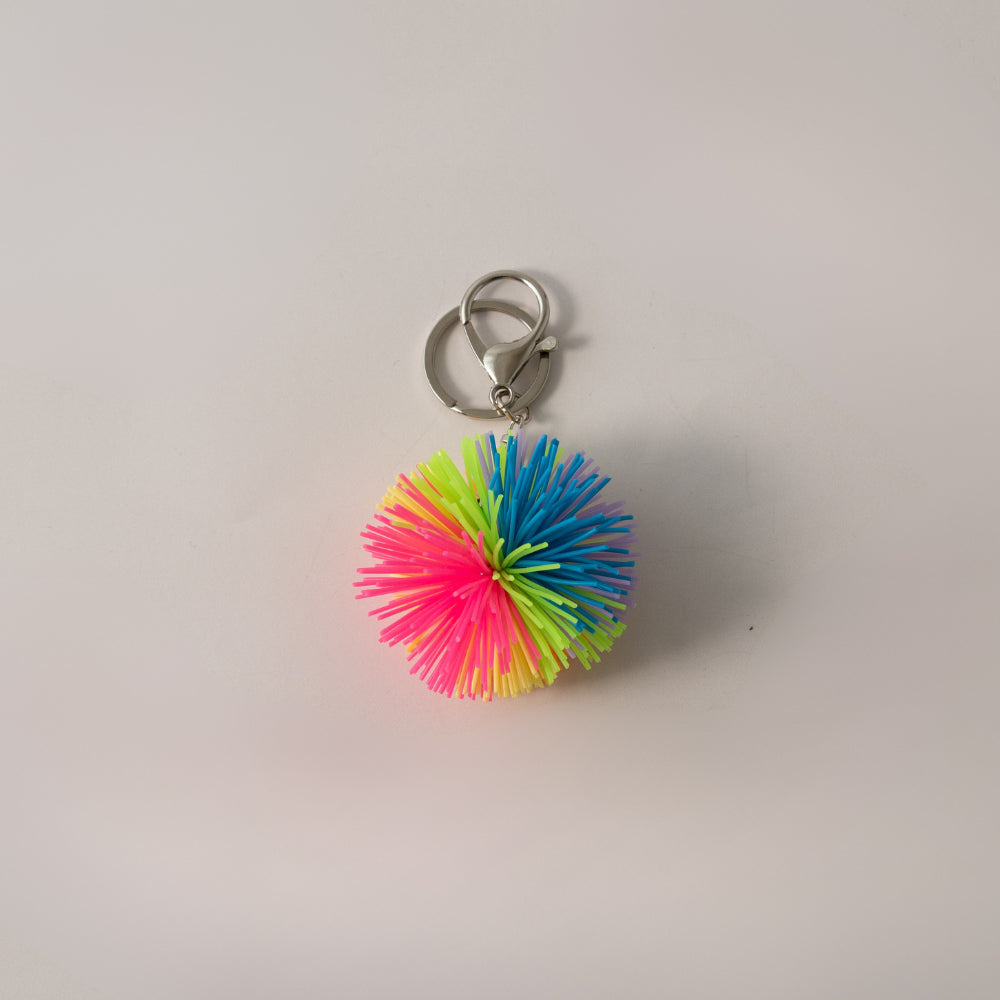 Keychain Bouncy Pom Pom - RAINBOW